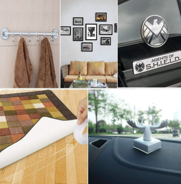 Многоразовая крепежная лента гелиевая на любые поверхности(скотч двухсторонний) UKC Ivy Grip Tape 5 м прозрачная